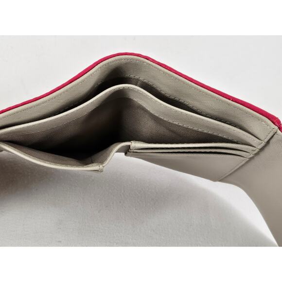 FOSSIL Women's Trifold Wallet - Vibrant Pink with Metal Plate - Picture 11 of 12